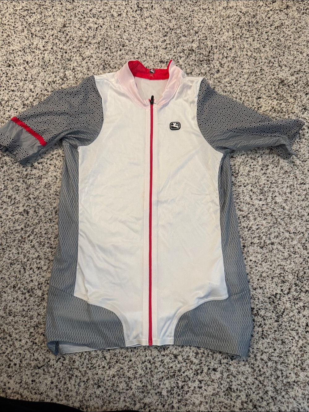 Giordana White & Gray Women's Cycling Jersey with Pink Zip